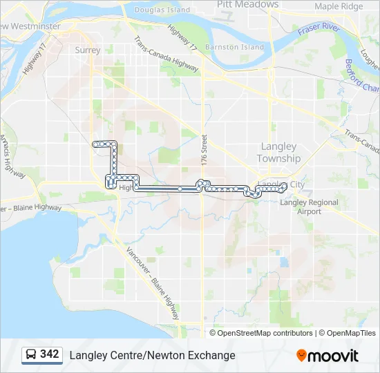 342 Bus Line Map