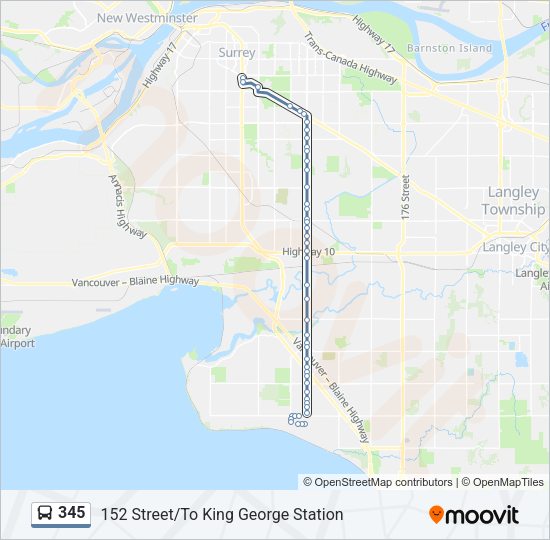 345 Bus Line Map