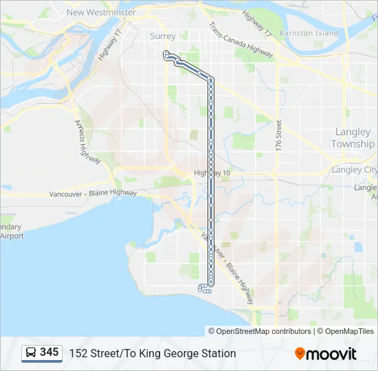 345 Bus Line Map