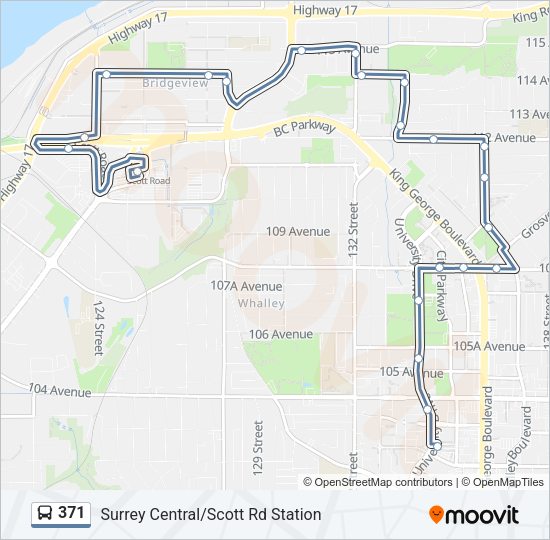 371 Bus Line Map