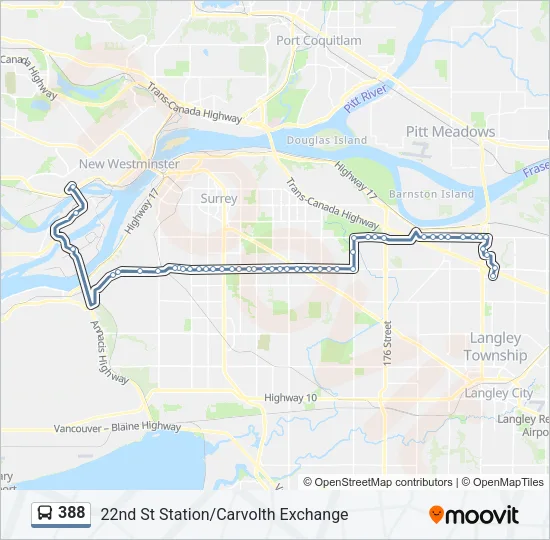 388 Bus Line Map