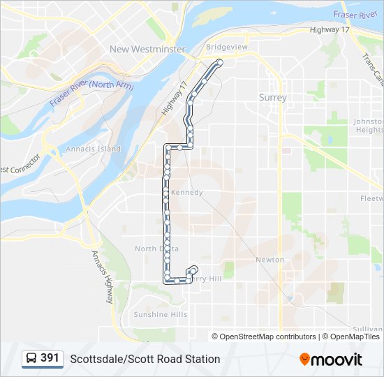 391 Bus Line Map