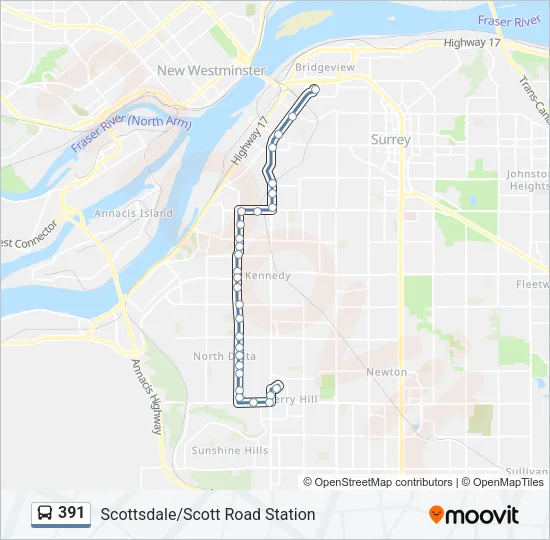 391 Bus Line Map