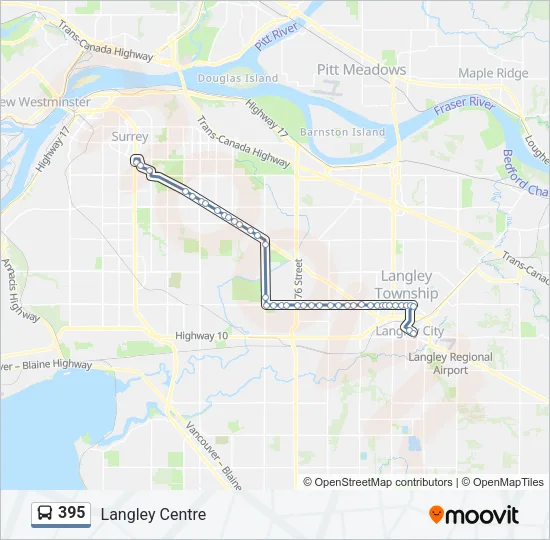 395 Bus Line Map