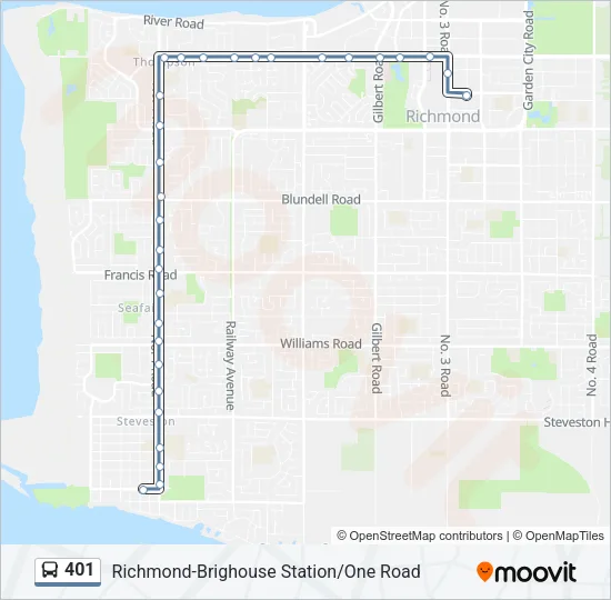 401 Bus Line Map