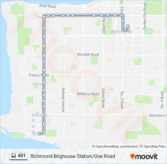 401 Bus Line Map