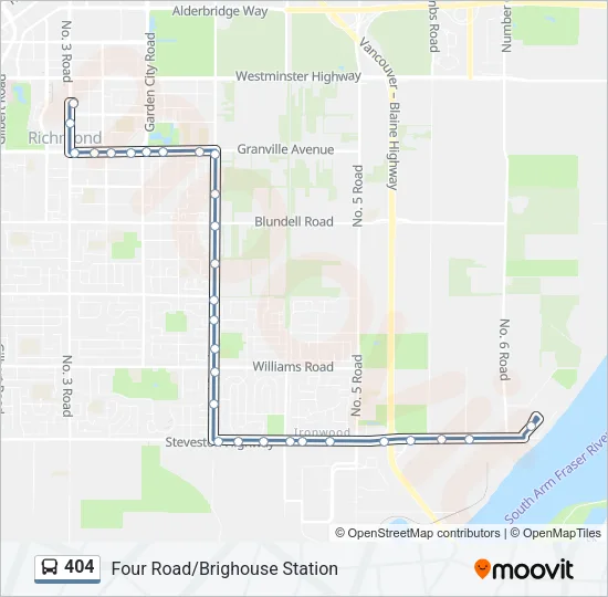 404 Bus Line Map
