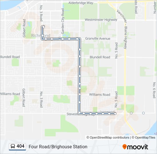 404 bus Line Map