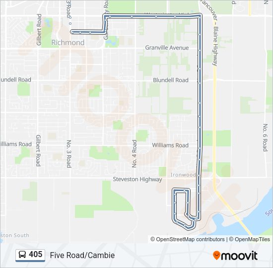 405 Bus Line Map