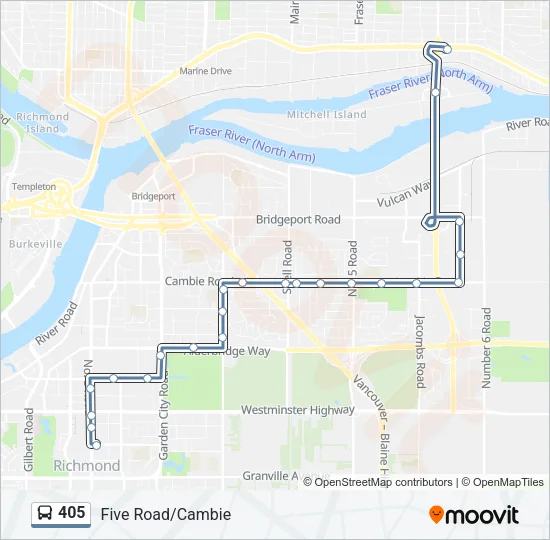 405 Bus Line Map