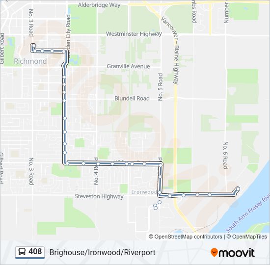 408 Bus Line Map