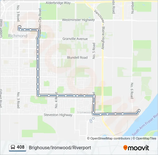 408 Bus Line Map