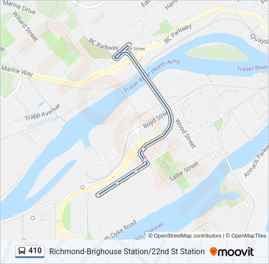 410 Bus Line Map