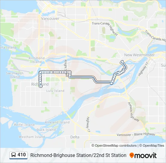 410 Bus Line Map