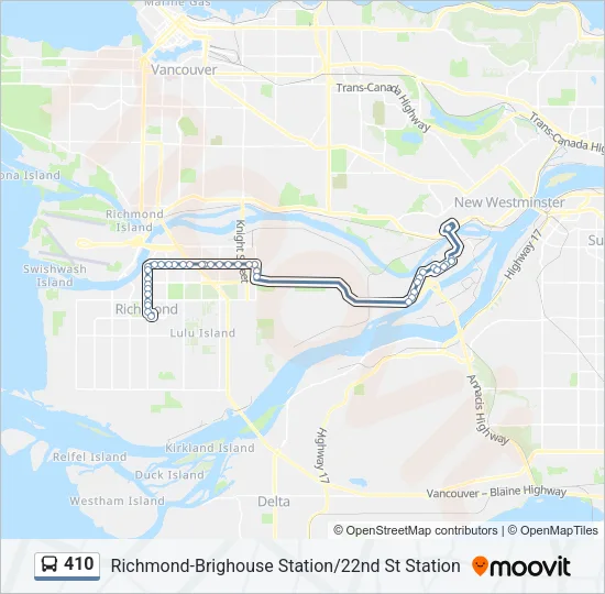 410 Bus Line Map