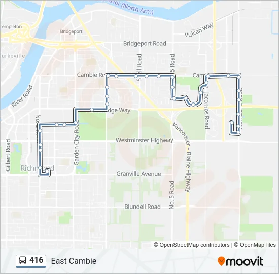 416 Bus Line Map