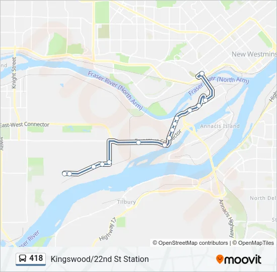 418 Bus Line Map