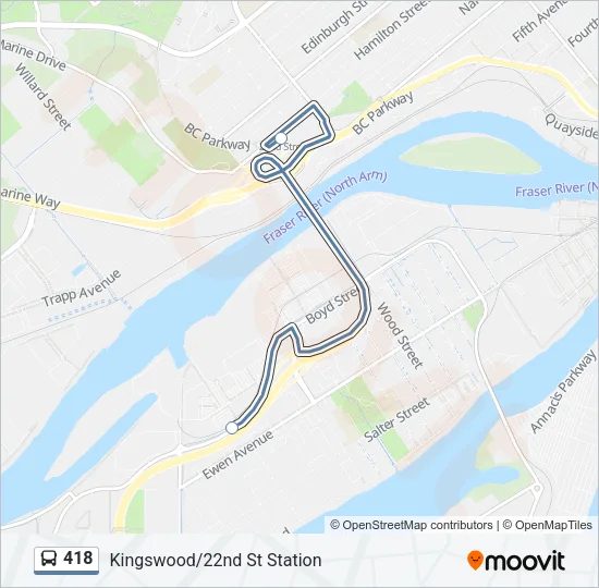 418 Bus Line Map
