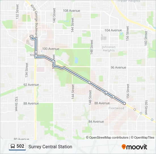 502 Bus Line Map