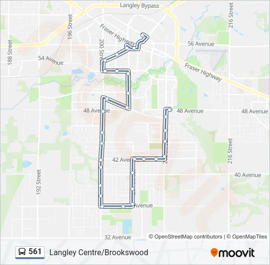 561 Bus Line Map