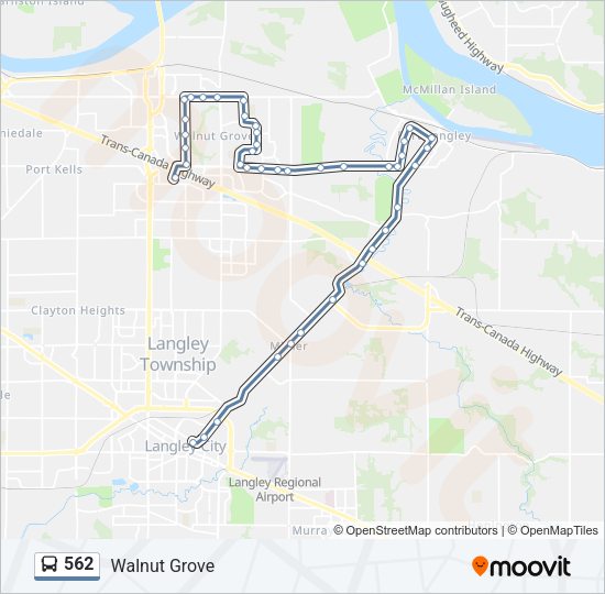 562 Bus Line Map