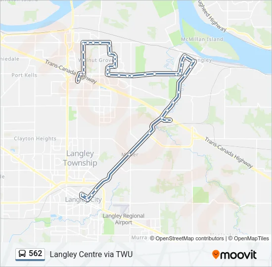 562 Bus Line Map