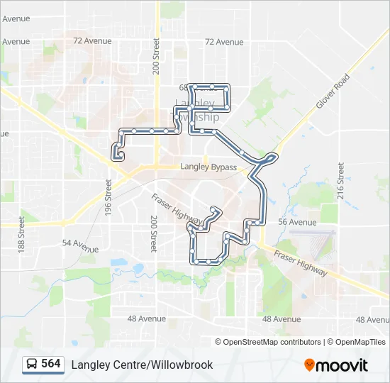 564 Bus Line Map