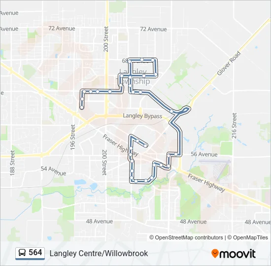 564 Bus Line Map