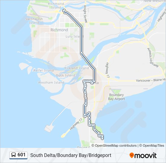 601 Bus Line Map