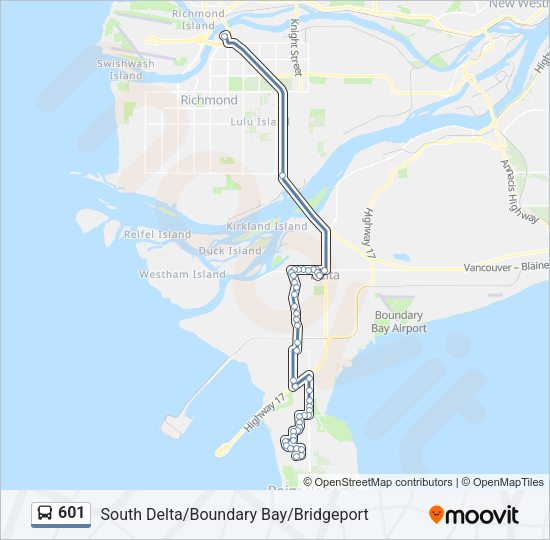 601 Bus Line Map