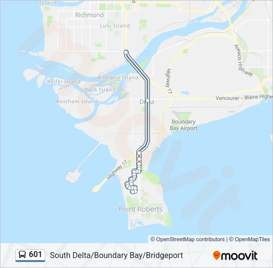 601 Bus Line Map