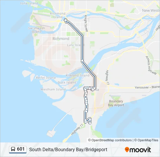 601 Bus Line Map