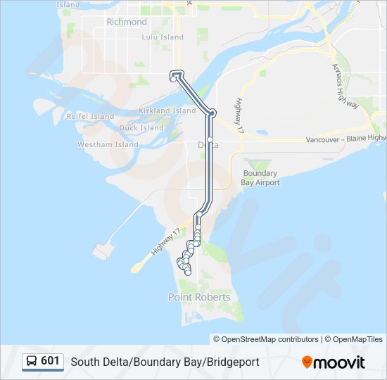 601 Bus Line Map
