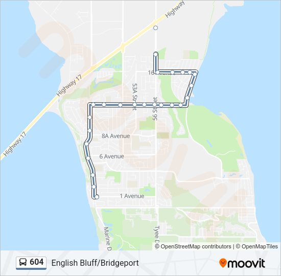 604 Bus Line Map