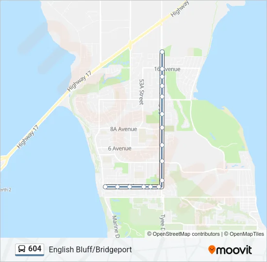 604 Bus Line Map
