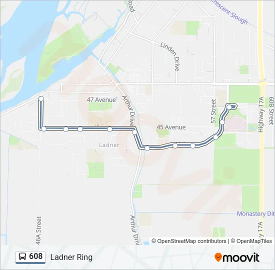 608 Bus Line Map