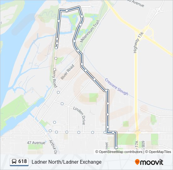 618 Bus Line Map