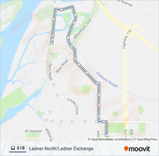 618 Bus Line Map