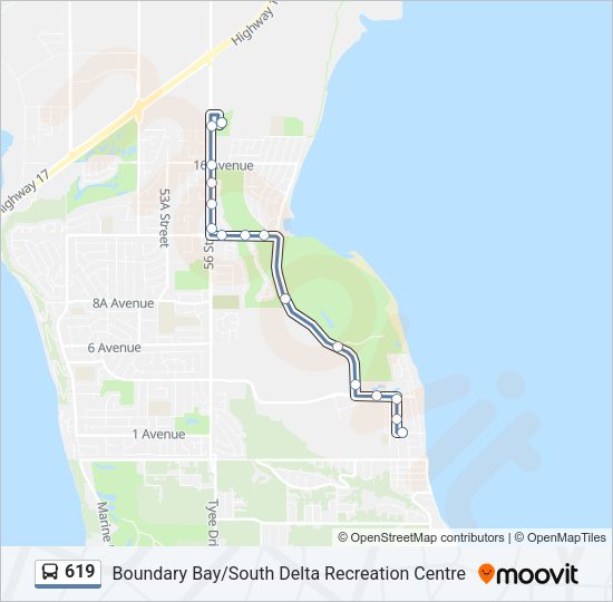 619 Bus Line Map
