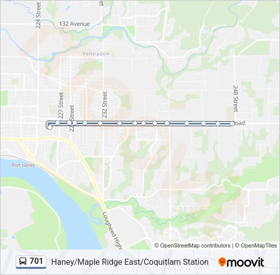 701 Bus Line Map