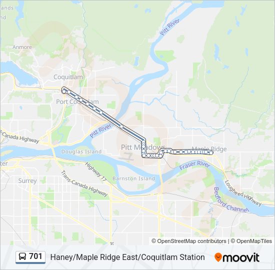 701 Bus Line Map