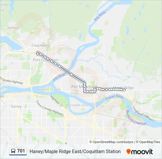 701 Bus Line Map