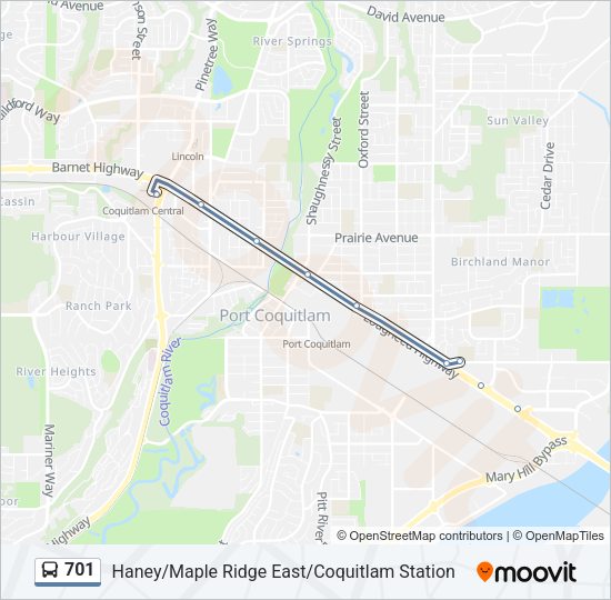 701 Bus Line Map