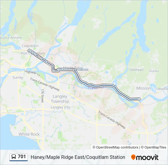 701 Bus Line Map