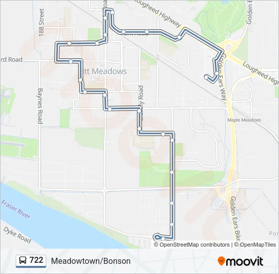 722 Bus Line Map