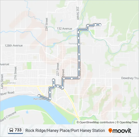 733 Bus Line Map