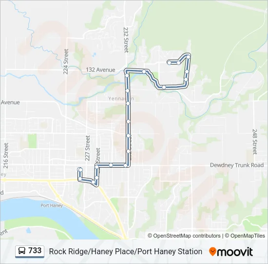 733 Bus Line Map
