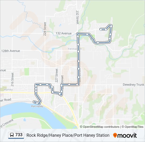 733 Bus Line Map