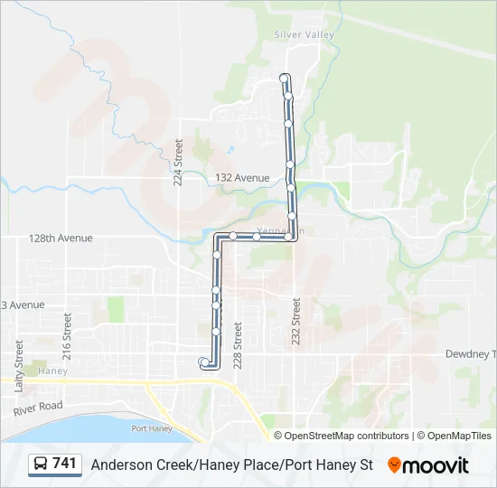 Plan de la ligne 741 de bus