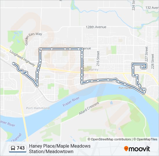 743 Bus Line Map